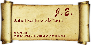 Jahelka Erzsébet névjegykártya
