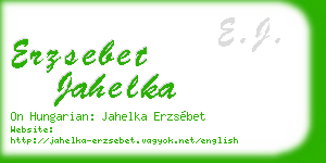 erzsebet jahelka business card